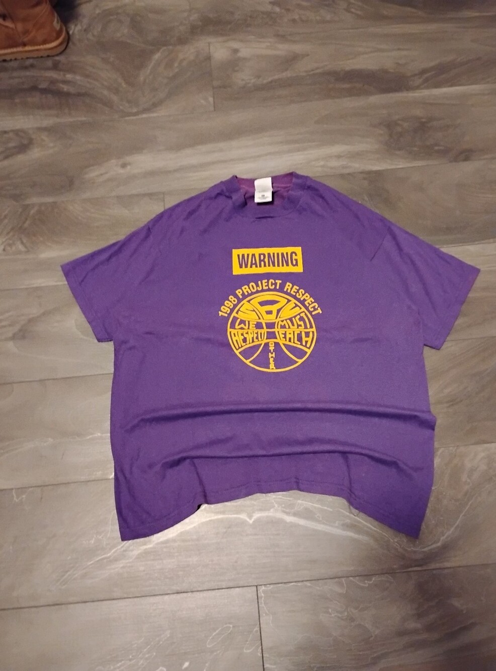 Vintage 1998 Project Respect Basketball T-Shirt Size XL Purple